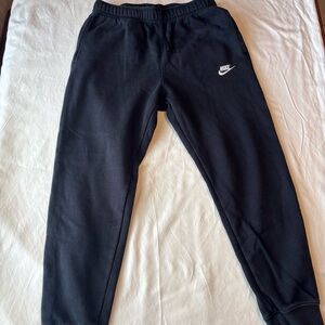 Nike black fleece sweat pants with drawstring waist